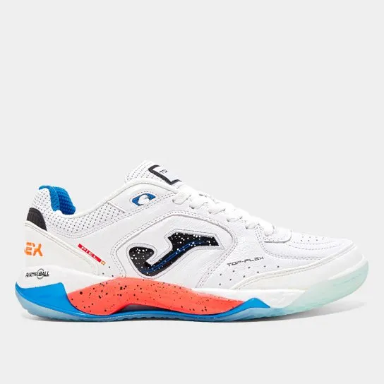 Chuteira Futsal Joma Top Flex Plus Unissex - Branco+Vermelho