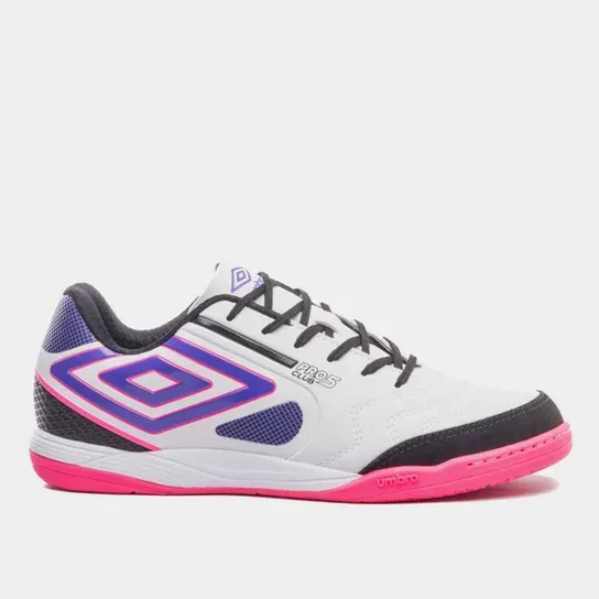 Chuteira Futsal Umbro Pró 5 Bump Club Unissex - Preto+Branco