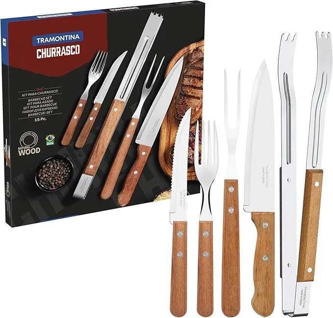 Kit para Churrasco 15 Peças Tramontina Natural |