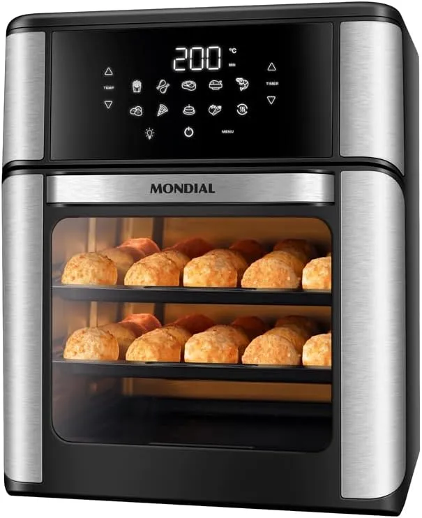 MONDIAL Fritadeira Air Fryer Forno Oven 12L, Preto/Inox, 2000W, 110V -
AFON-12L-BI : : Cozinha