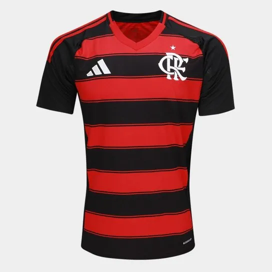 Camisa Flamengo I 25/26 s/n Torcedor Adidas Masculina - Preto