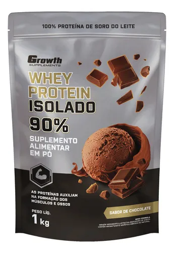 Whey Protein Isolado 1kg Growth Supplements - Chocolate