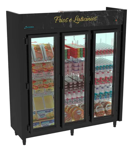 Auto Serviço Frios E Laticinios 3 Portas 1200 Lt Kofisa Cor Preto