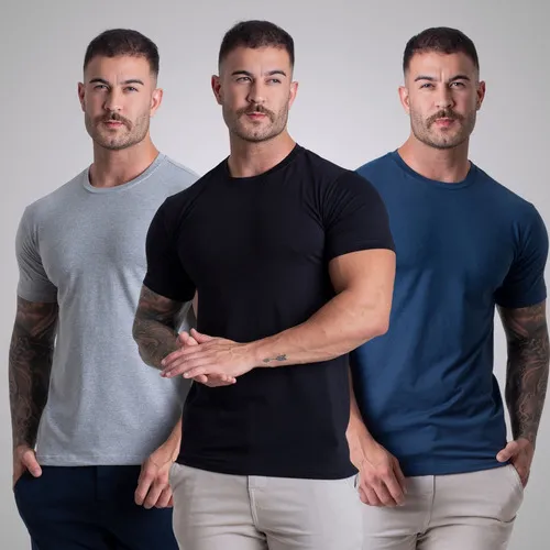 Kit 3 Camiseta Algodão Egípcio Original C/ Elastano Básica