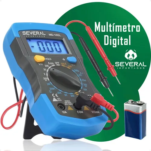Multímetro Digital Profissional Multifunções Com Beep E Iluminação Display Lcd Elétrica E Eletrônica Alta Precisão Para Medir Voltagem Corrente Resistência E Continuidade Several Importados